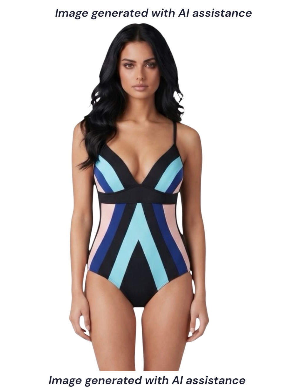 City Chic size 18 color block swimsuit